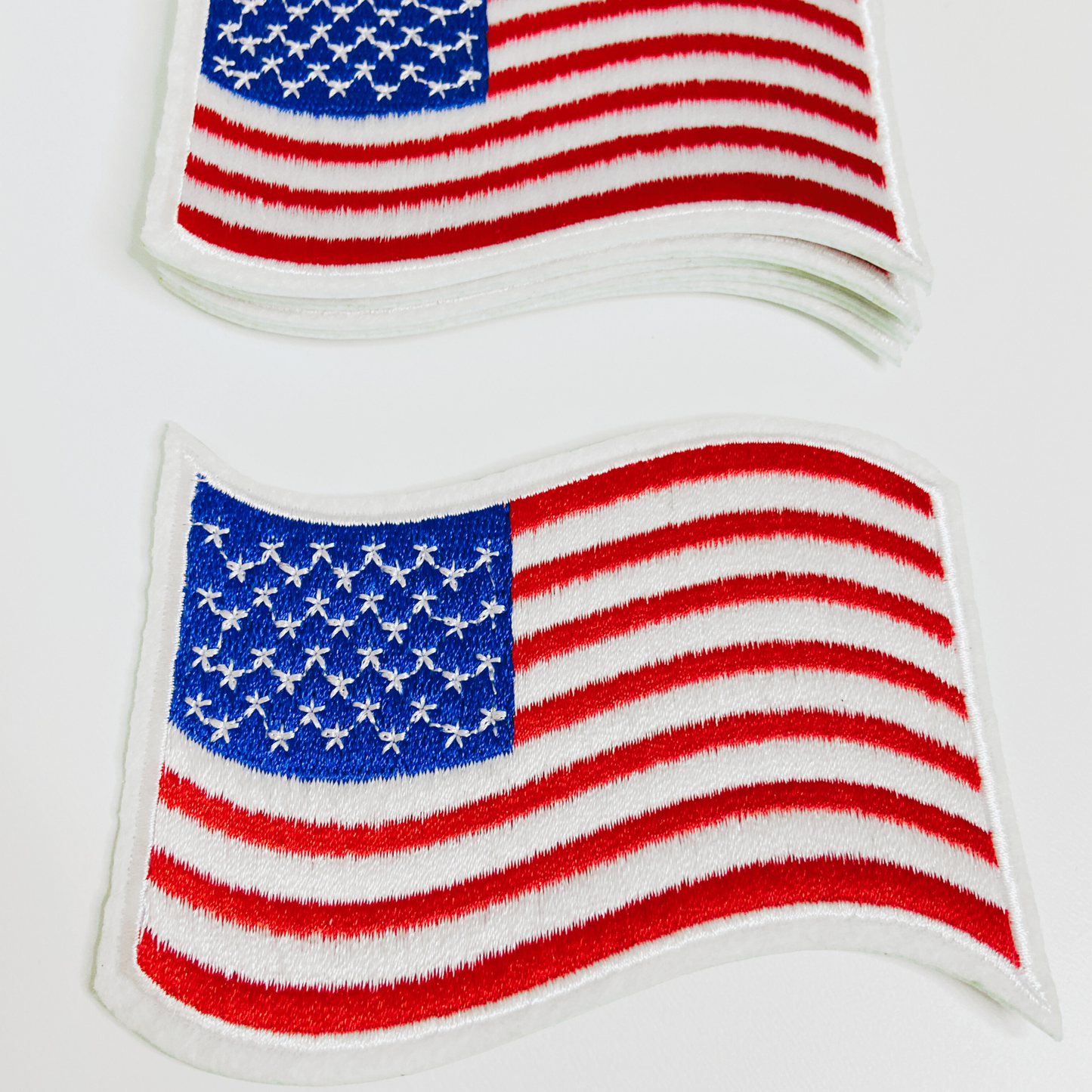 American Flag - Wavy 4" Hat Patch - Embroidered hat Patch: 3.5" Hat Patch