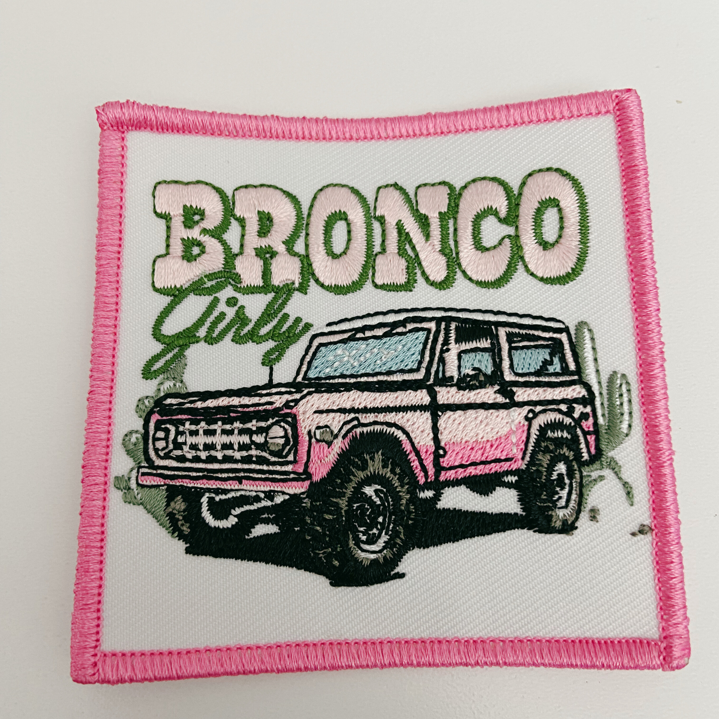 3" Bronco Girly - Embroidered Hat Patch (version 2): QTY 1