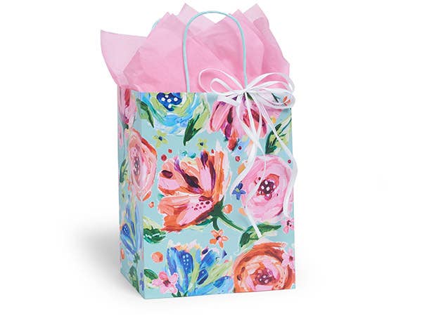 Posh Peonies Paper Retail Gift Bag 5.25x3.5x8.25"