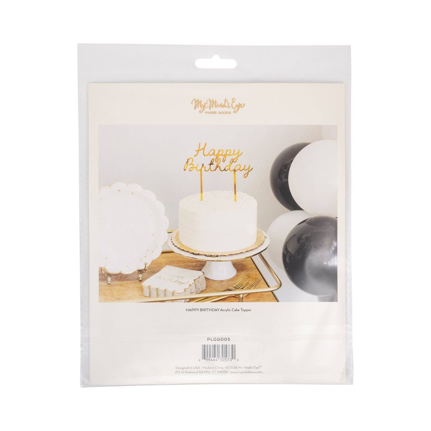 PLGBD05 - Gold Happy Birthday Cake Topper
