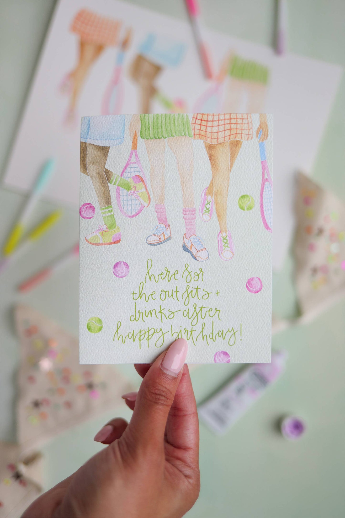 Tennis era birthday card