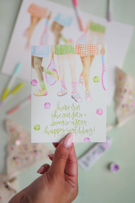Tennis era birthday card
