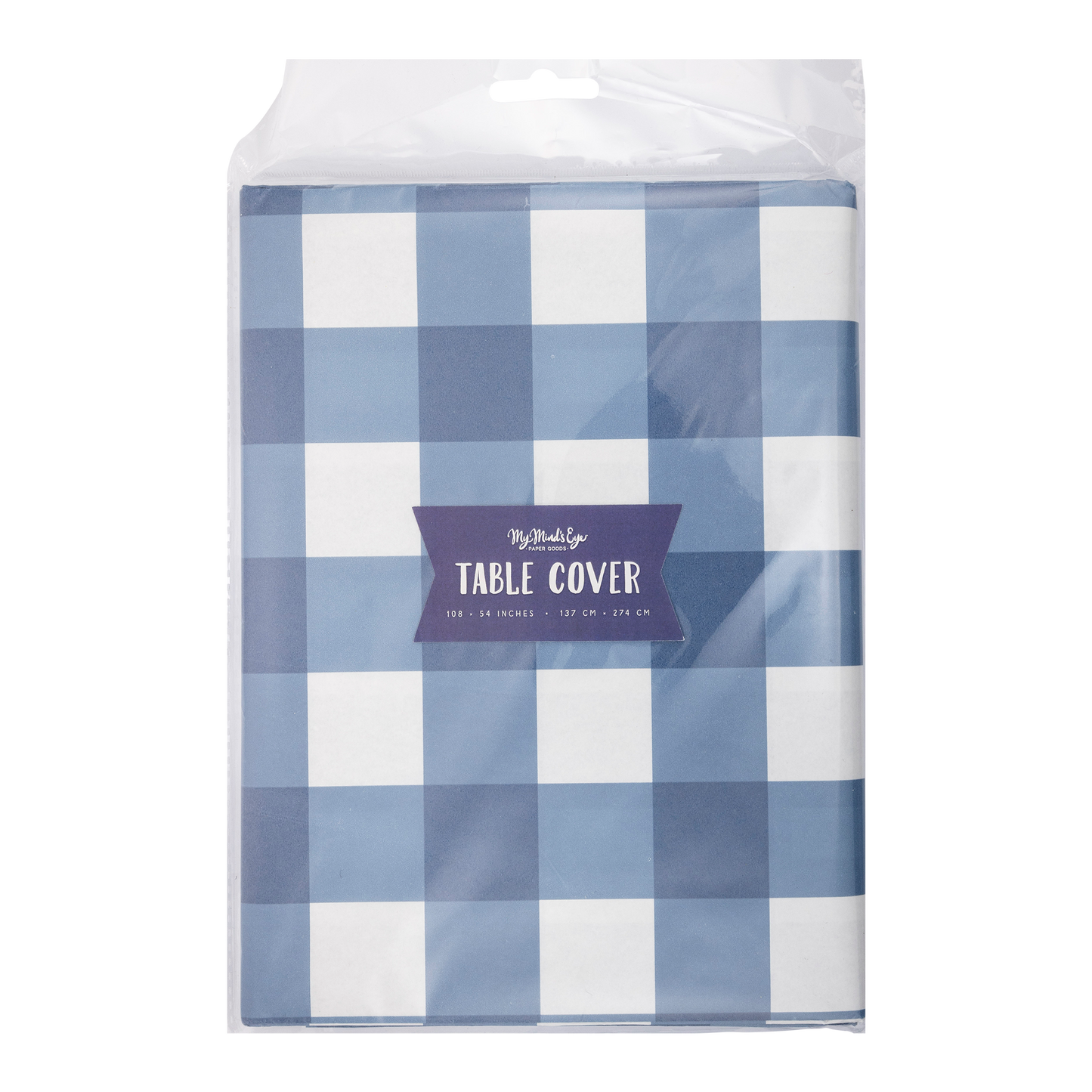 PLCV121 - Blue Gingham Paper Table Cover