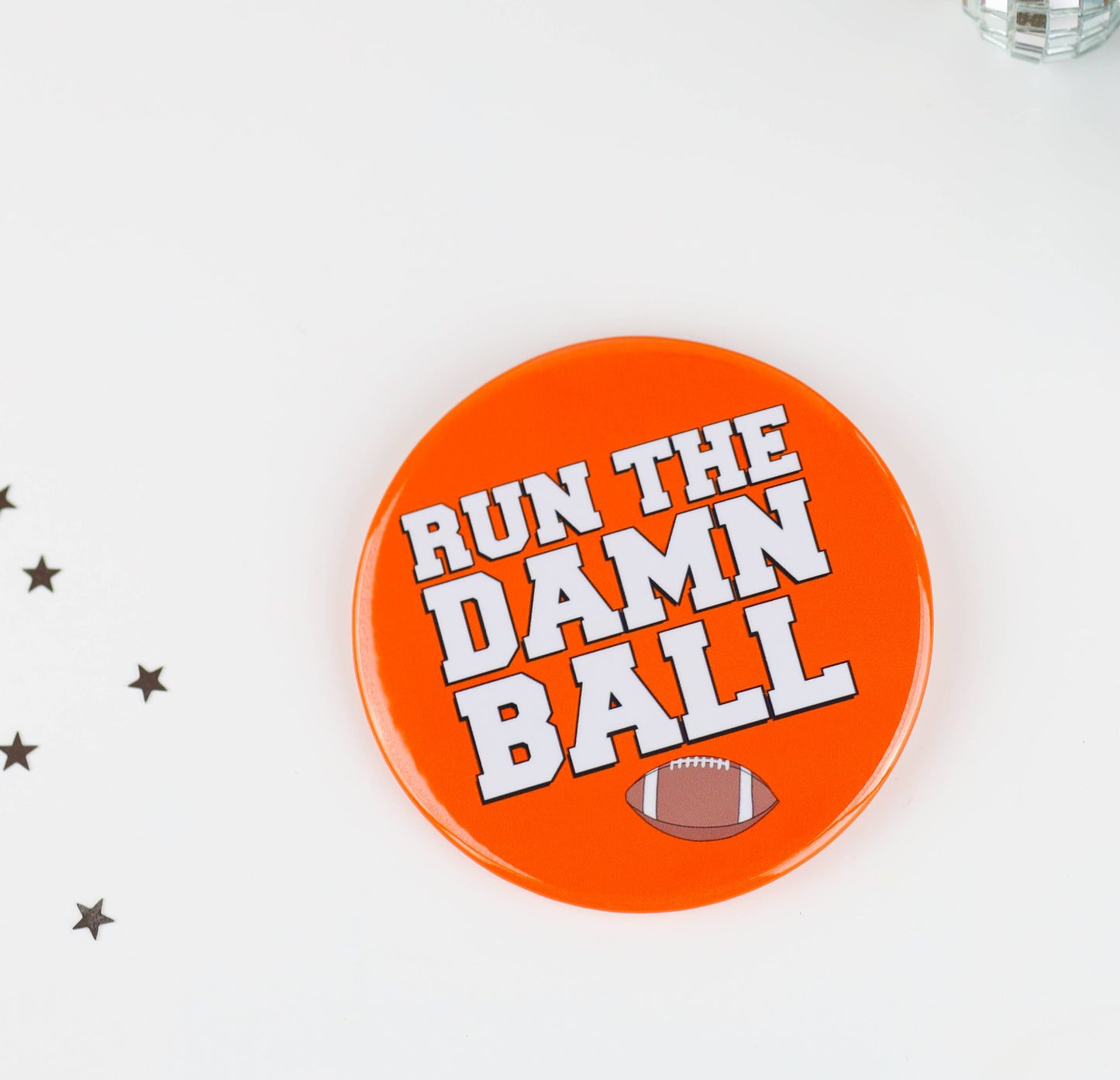 Orange Game Day Buttons | Game Day Pins: MILF - Man I Love Football - Orange