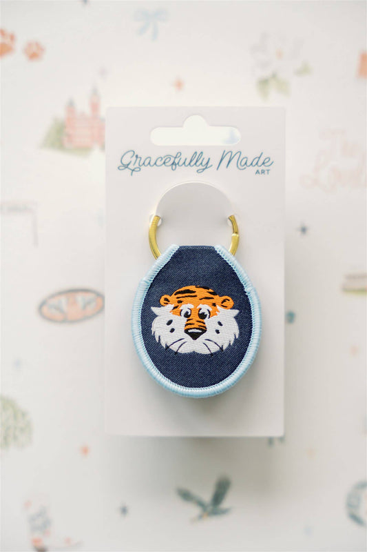 Auburn University Aubie Embroidered Keychain