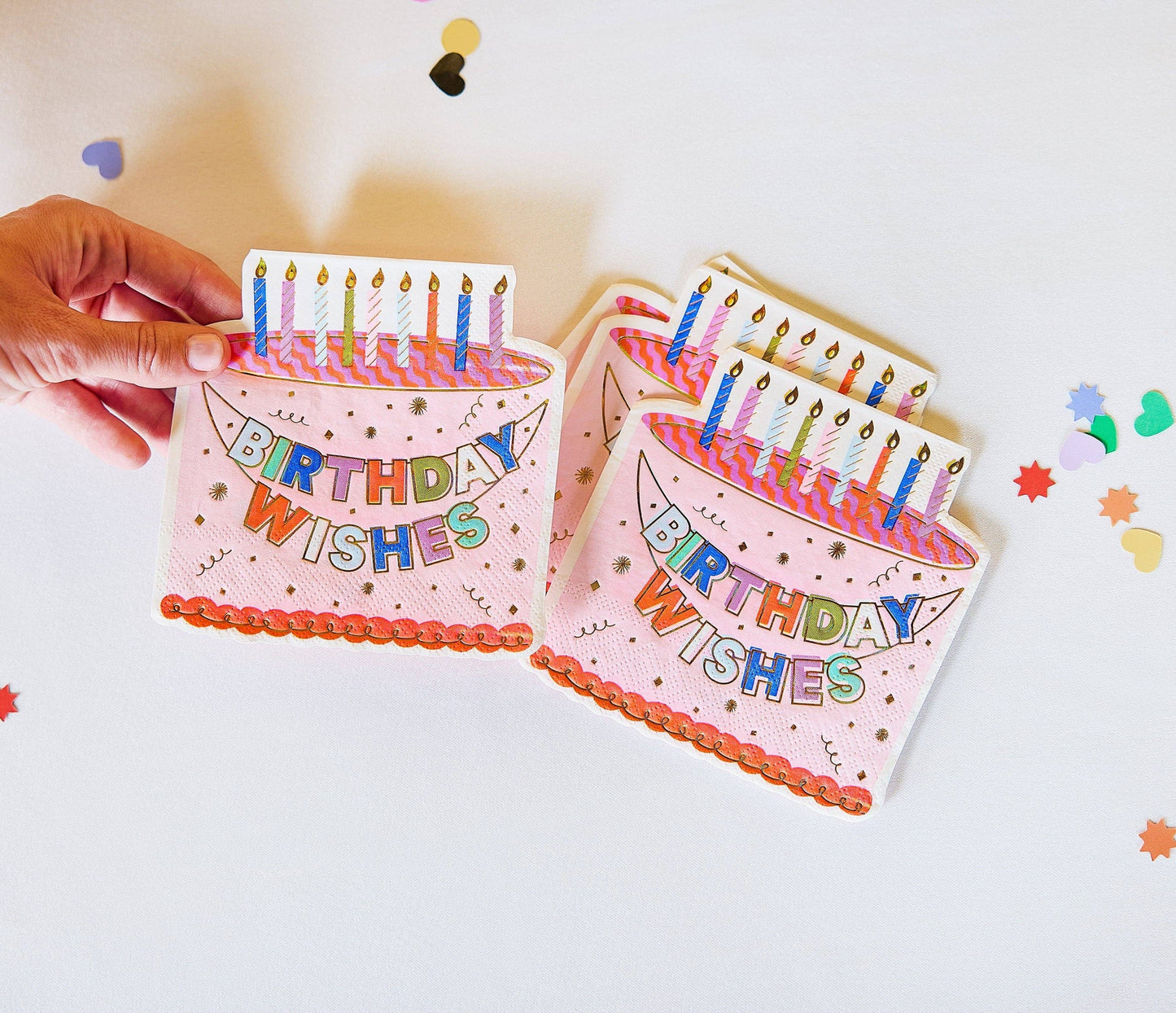 Birthday Wishes Diecut Cake Napkins (20 ct)