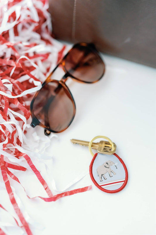 University of Alabama Elephant Embroidered Keychain