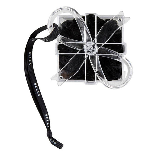 Velvet Scrunchie Present - Set of 5 - Black: 100% Polyester / 5" Dia