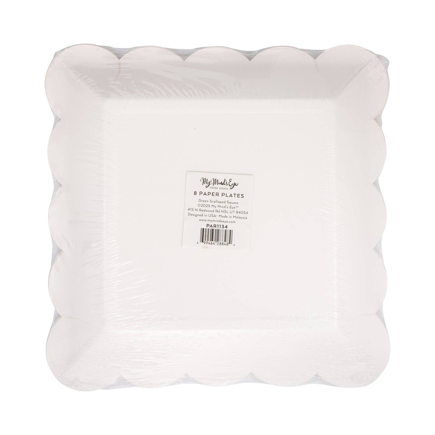 PAR1134 - Green Scalloped 9" Square Plate