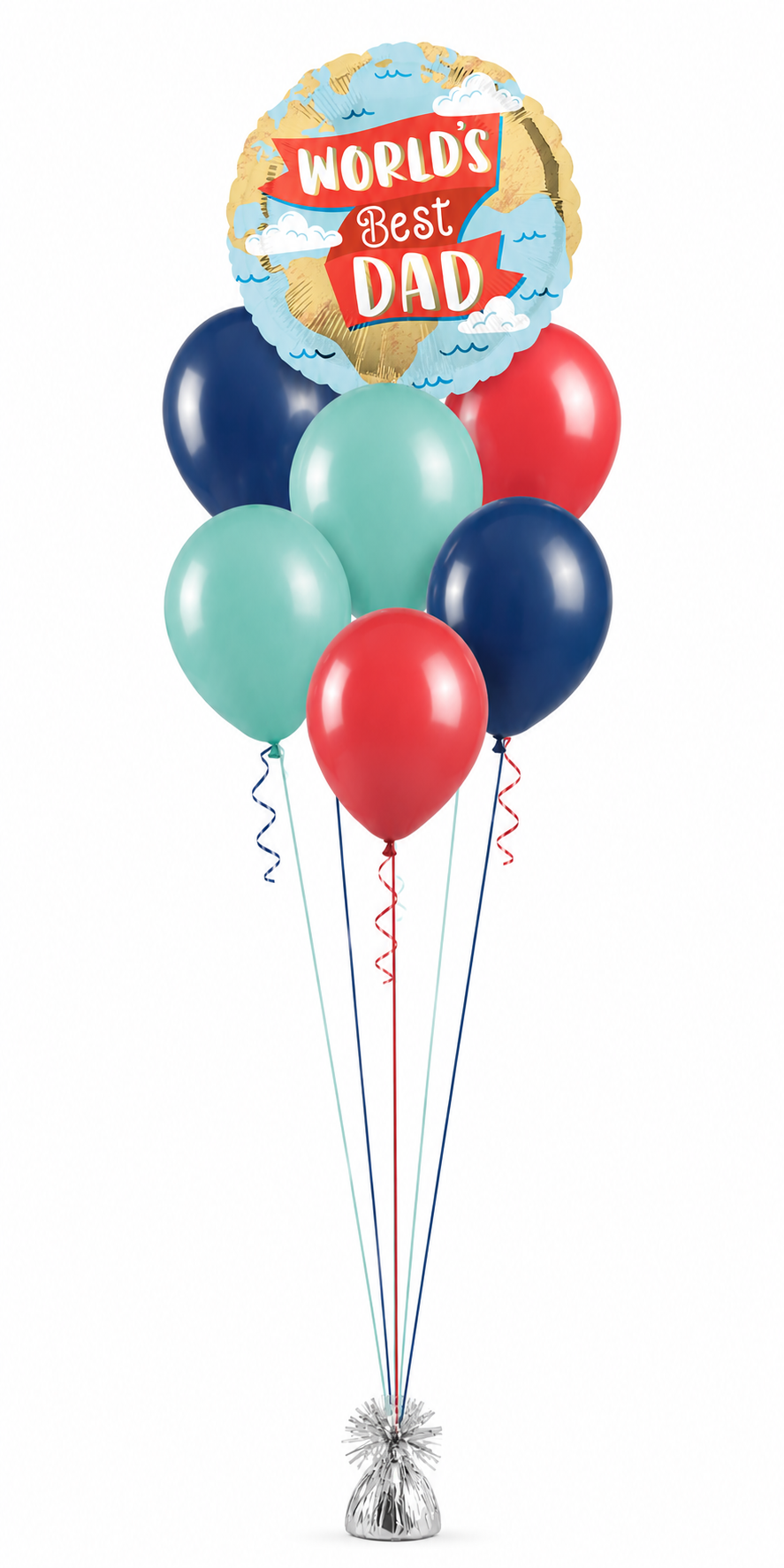 FATHERS DAY - WORLDS BEST DAD BALLOONS BOUQUET