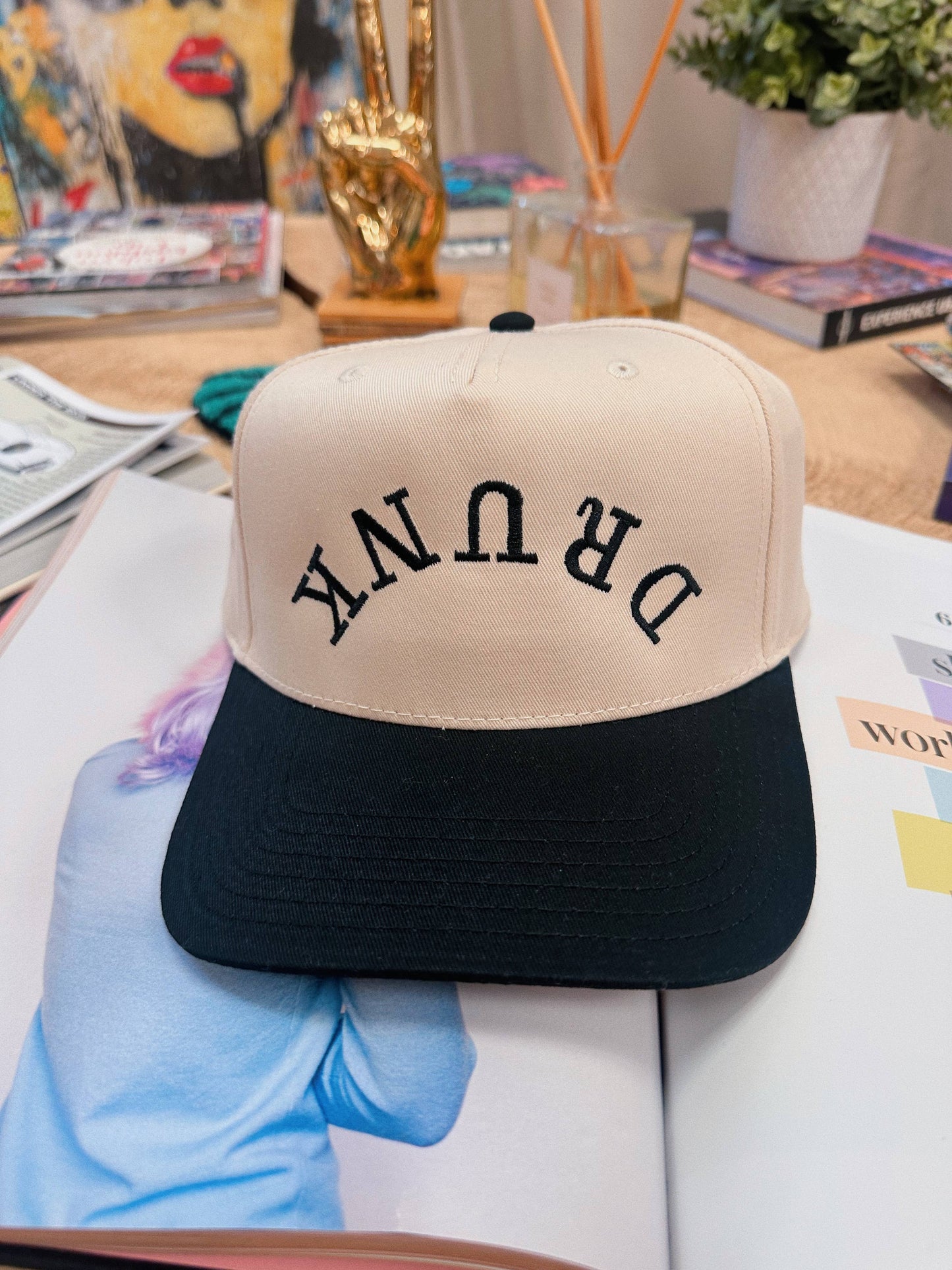 Drinking Embroidered Structured Hat