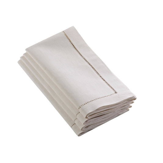 Hemstitched Napkins (Sold per 12 pcs): White / 22"x22"