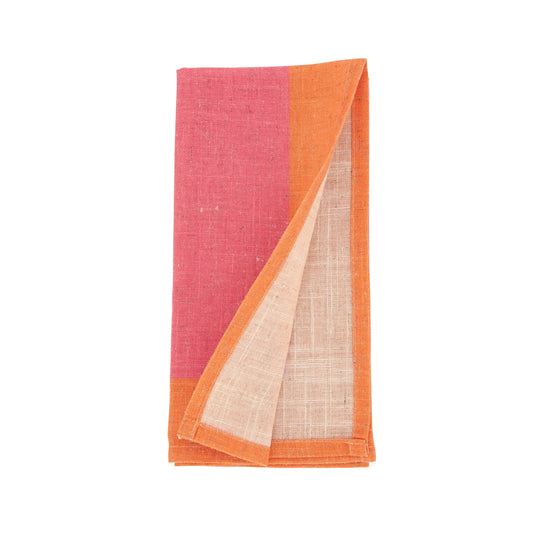 Color-Blocked Edge Napkin: Fuchsia / 20"