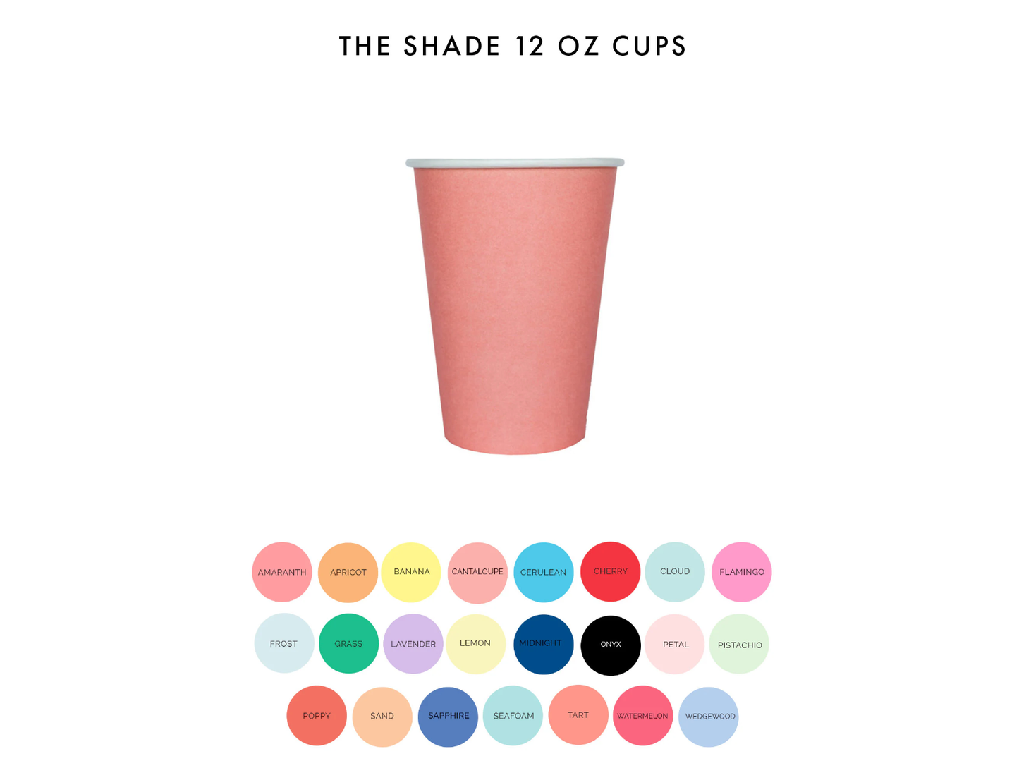 Shades 12 oz Cups - 8 Pk. - 23 Color Options: Midnight