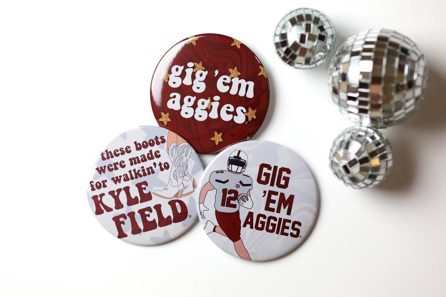 TX A&M Tailgate Btns - "Glitter Letters & Swirl Background": THESE BOOTS WERE MADE FOR