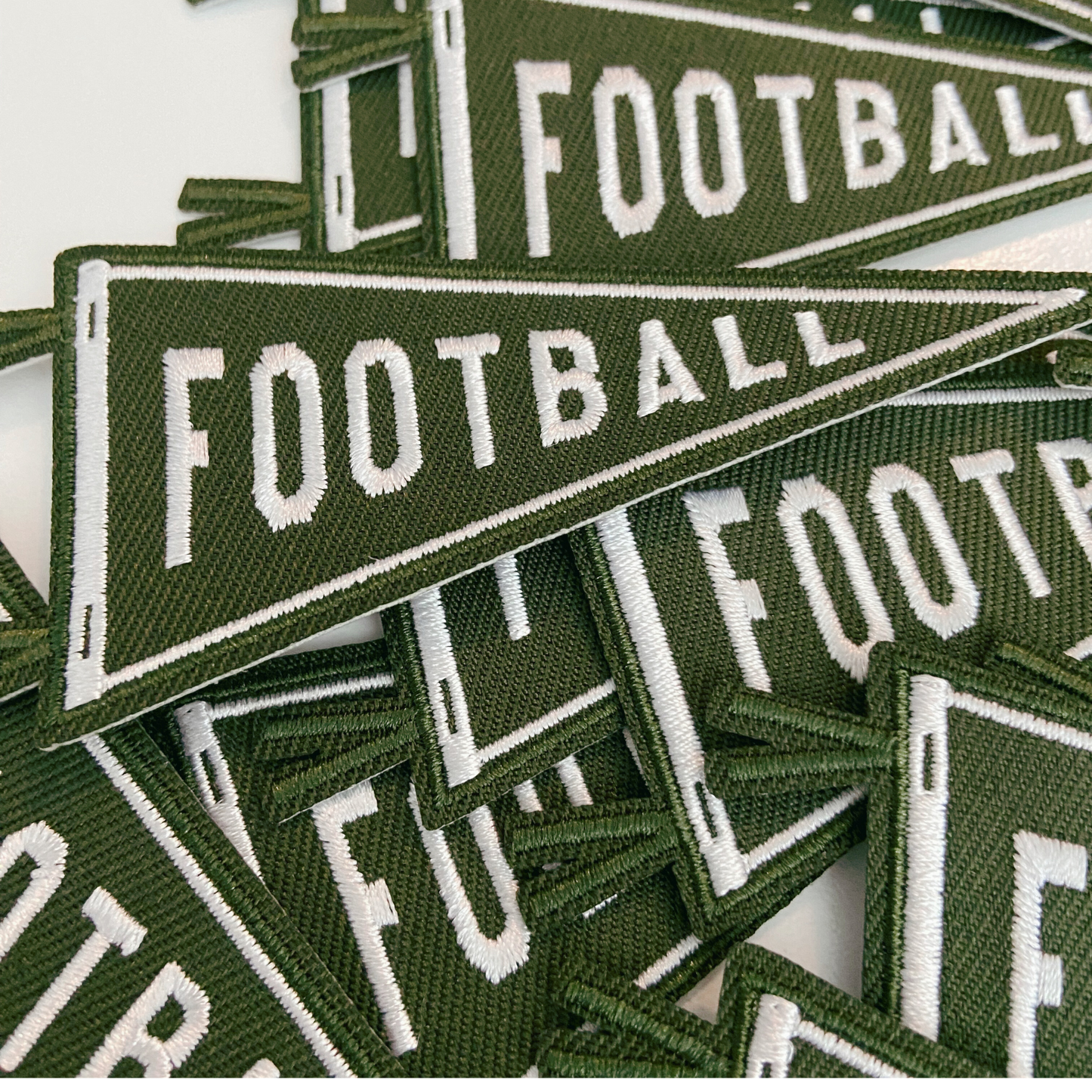 3" Football Flag - Embroidered Hat Patch: QTY 1