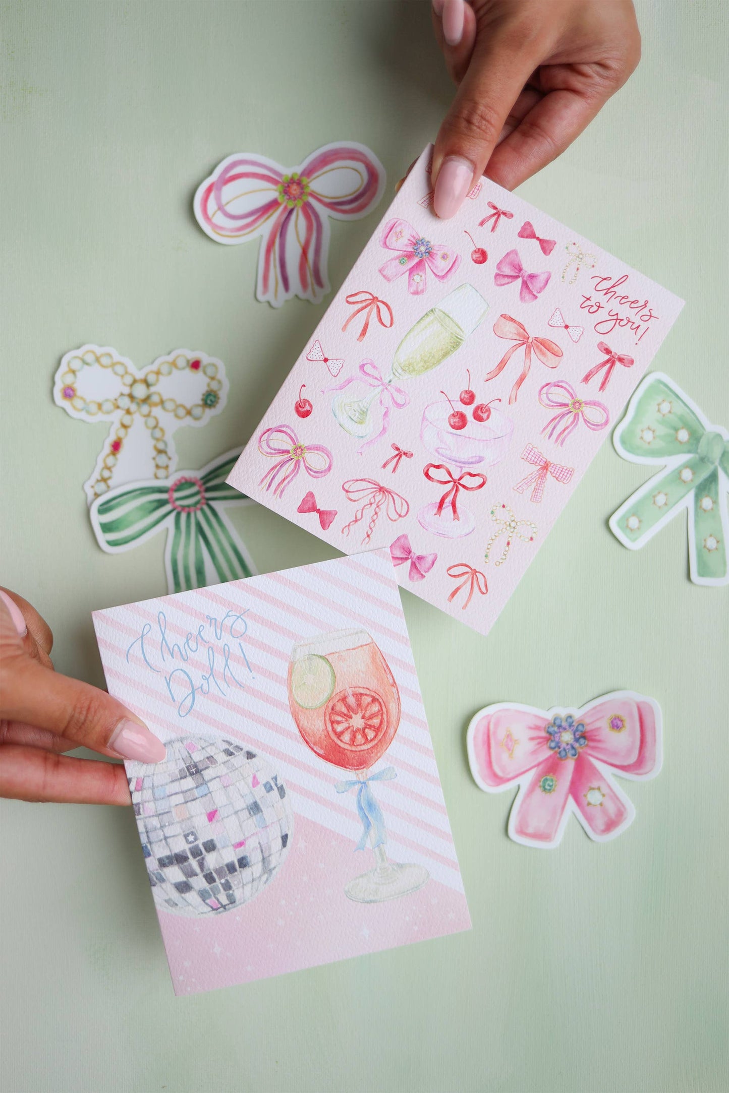 Cheers doll aperol spritz disco ball celebration card