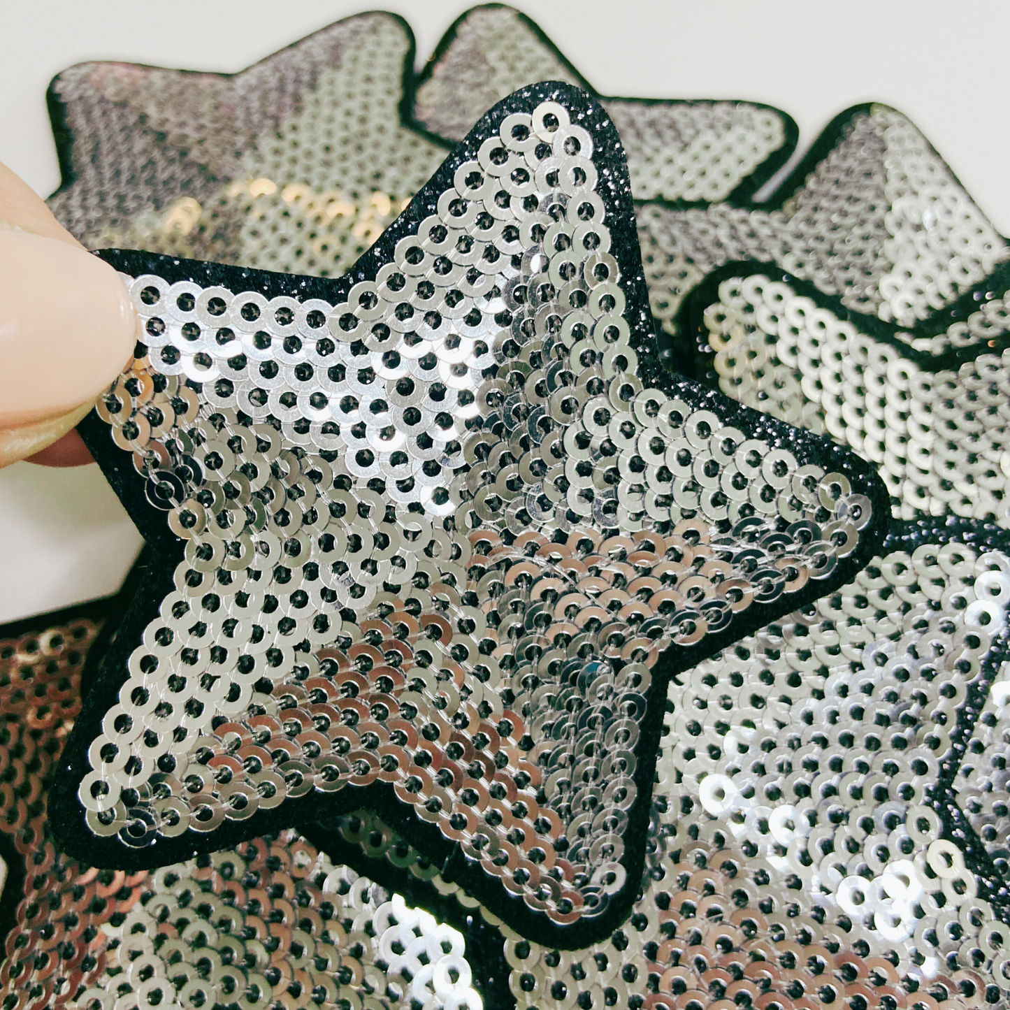 2.5" Sequin Star Gold or Silver - Embroidered Hat Patch: GOLD