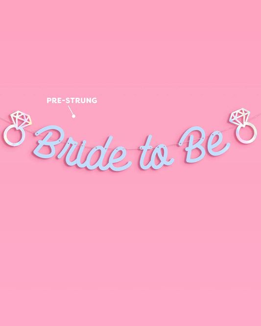 Bride to Be Banner | Blue Bridal Bachelorette Decor