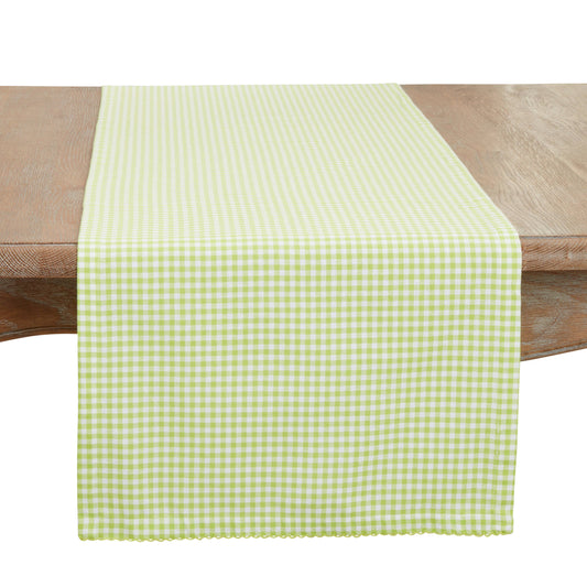 Traditional Gingham Table Runner: Yellow / 16"x72"