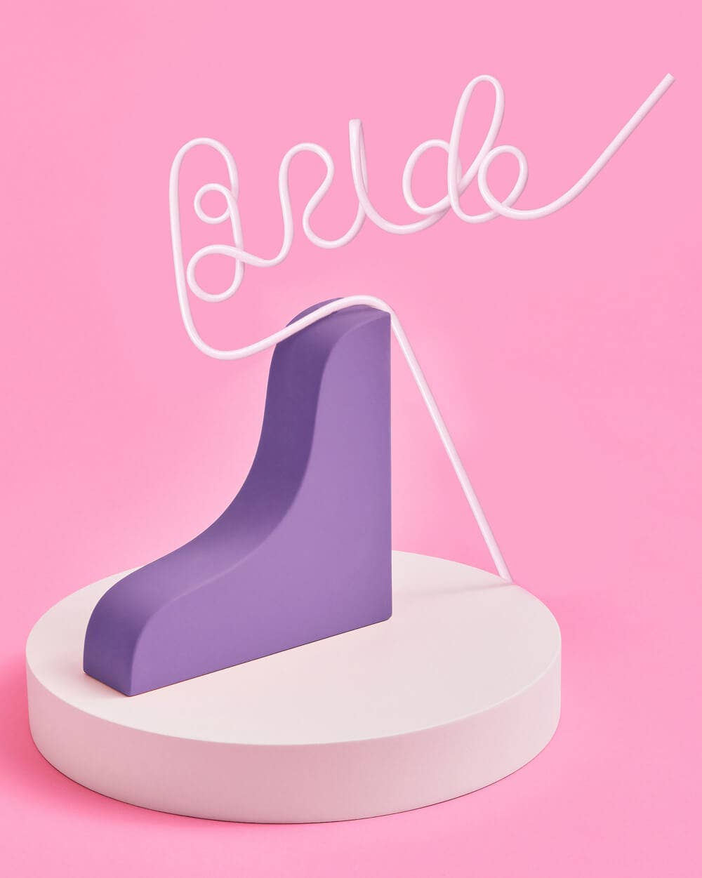 White Bride XL Straw, Bachelorette Party Supplies