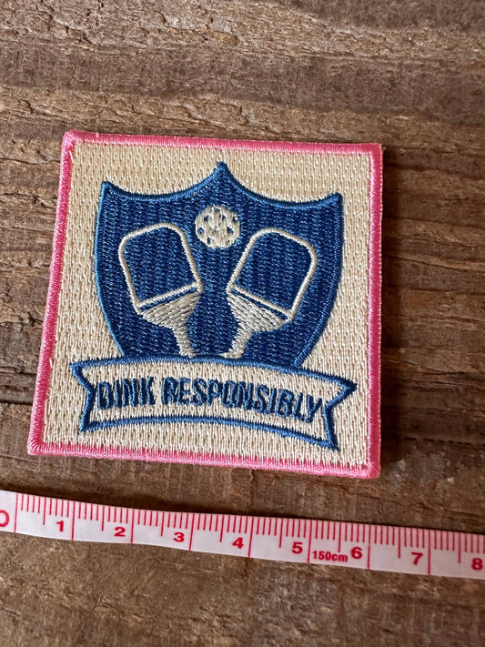 Pickleball "Dink Responsibly" hat patch