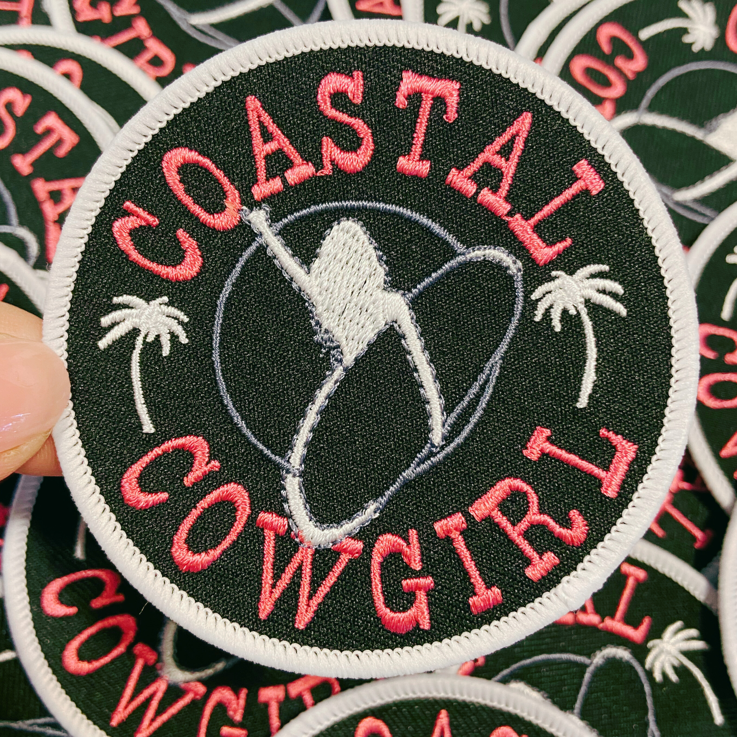 3" Coastal Cowgirl - Embroidered Hat Patch: Embroidered Patch