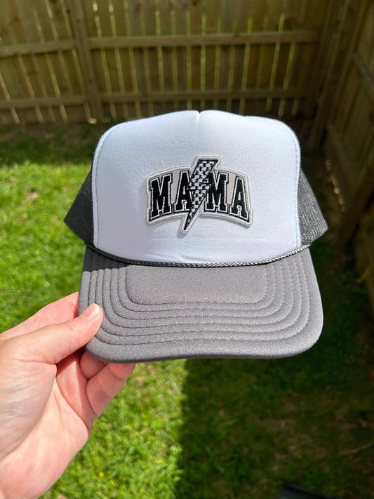 Mama Checkered Lightning Bolt Patch