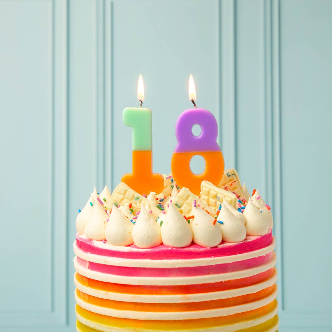Multicolored Number Candles 0-9