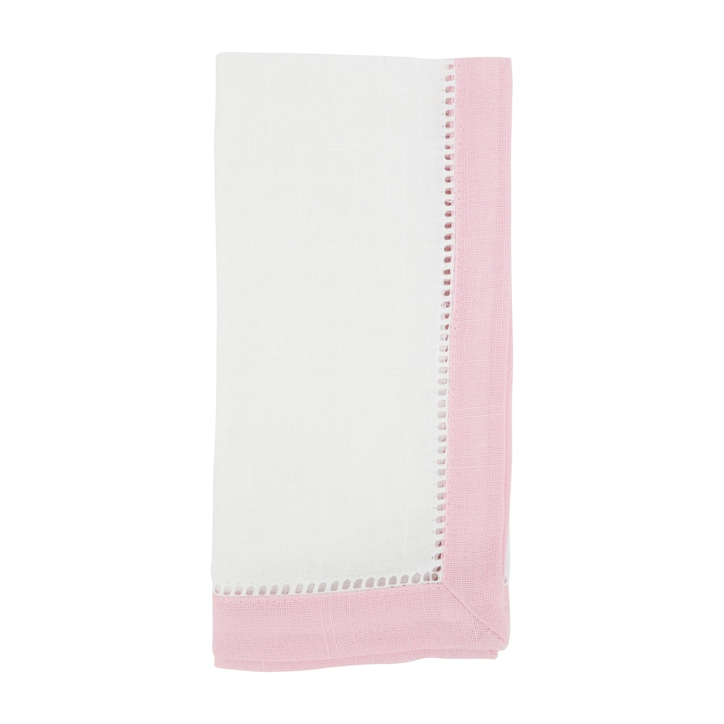 Timeless Two-Tone Hemstitch Napkin (Set of 12): Pink / 20"