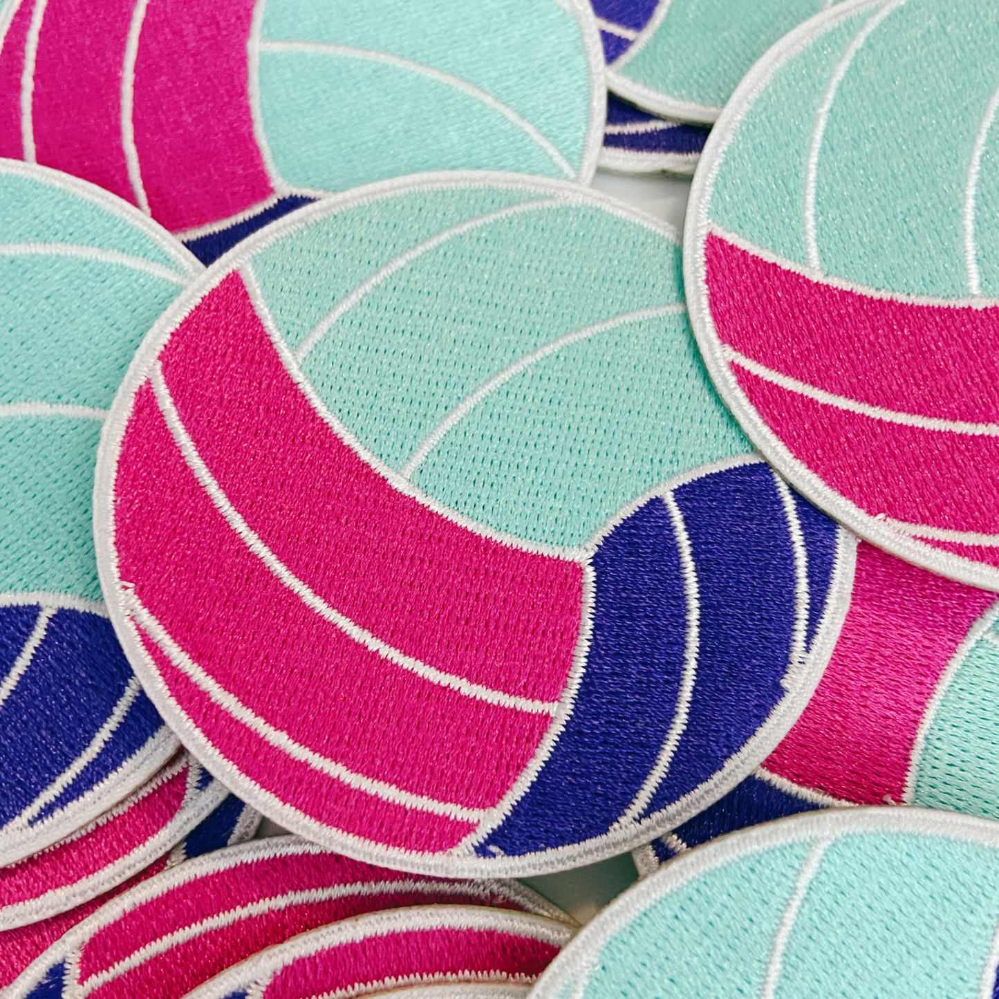 2.5" Volleyball - Embroidered Hat Patch: QTY 1