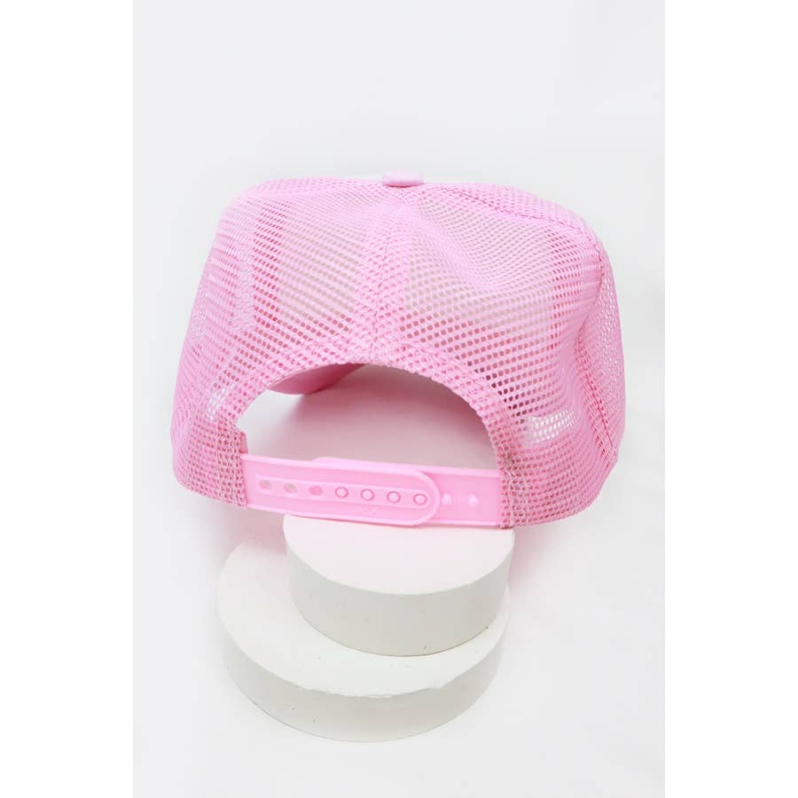 Classic Foam Solid Two Tone Trucker Hat: HOT PINK / ONE