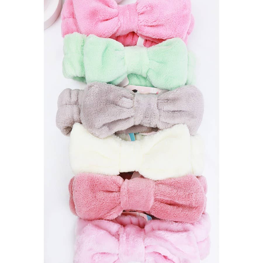 Solid Beauty Spa Bow Headband: MIX COLOR / ONE