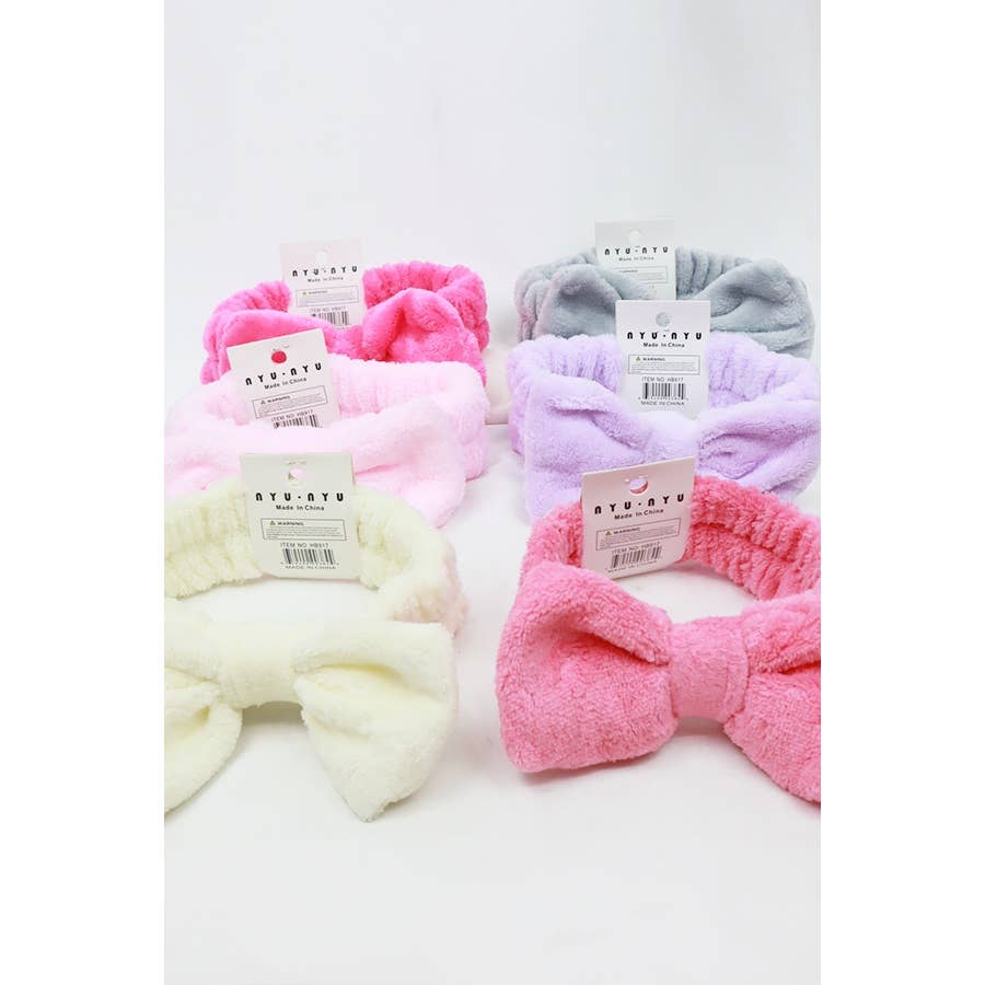 Solid Beauty Spa Bow Headband: MIX COLOR / ONE