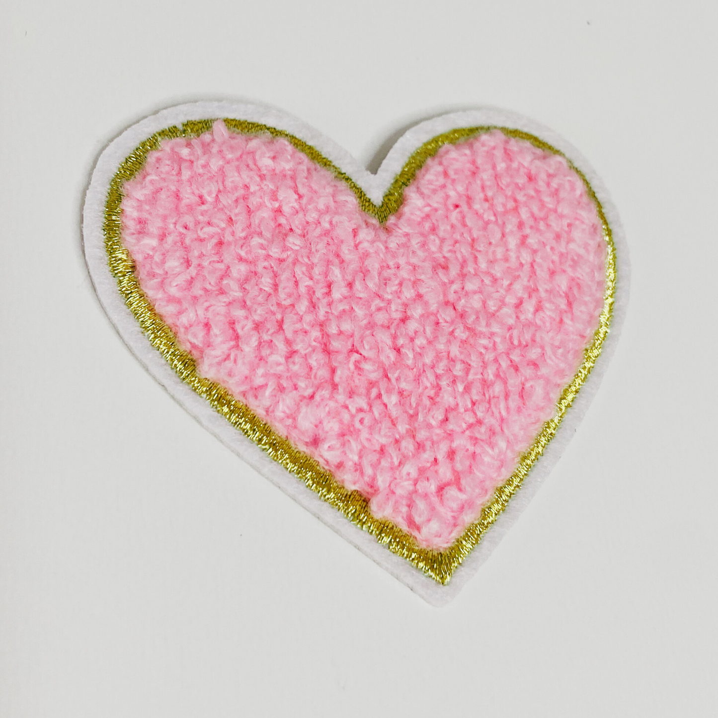 Small Chenille Heart Patch - 2.5" x 2" Pink, Teal or White hat patch: TEAL - 2" Chenille Patch