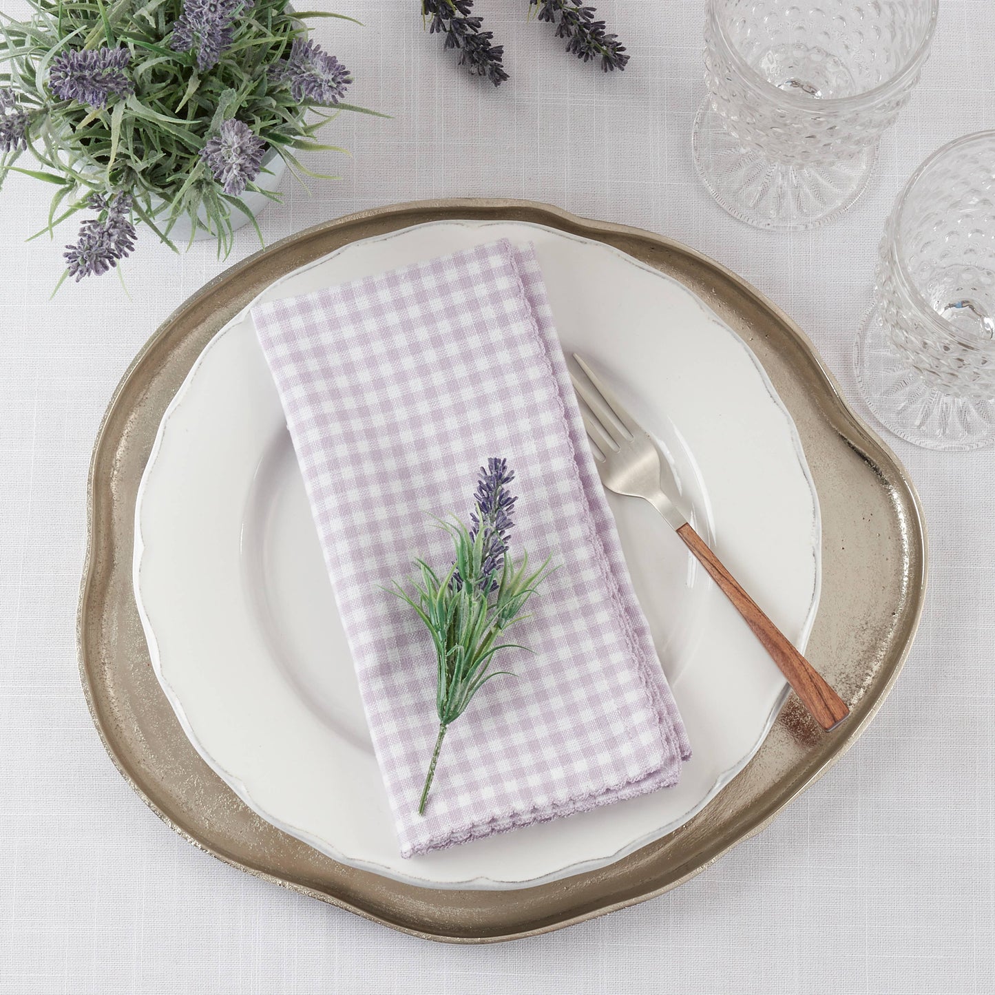 Gingham Napkin: Yellow / 18"