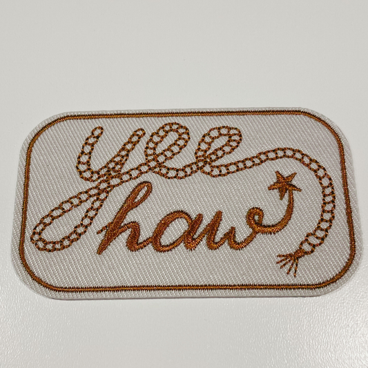 3" Yee Haw - Embroidered Hat Patch: QTY 1