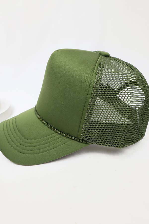 Classic Foam Trucker Hat Summer Mesh Rope Cap: OFF WHITE / ONE