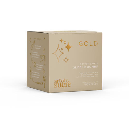 Gold Cotton Candy Glitter Bombs for Drinks