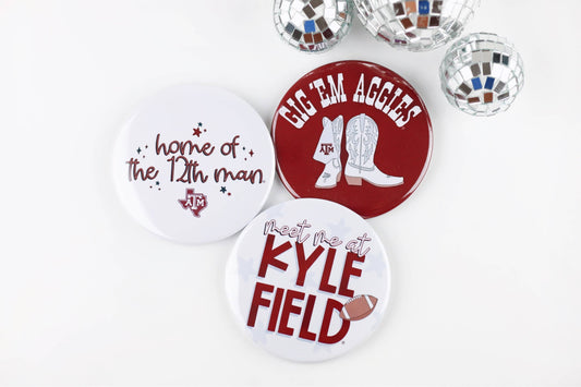 TX A&M Tailgate Btns - "Meet Me At Kyle Field": GIG 'EM AGGIES BOOTS