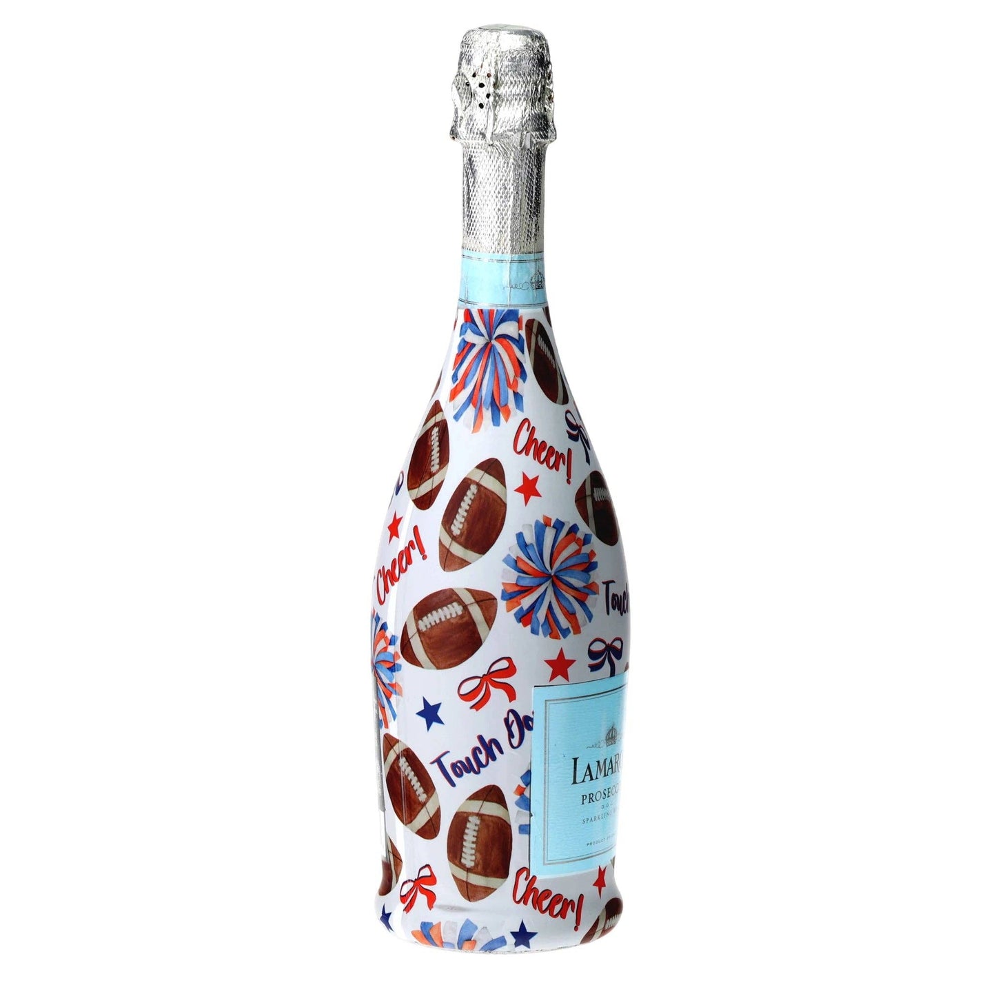 Blue & Orange Game Day Prosecco Bottle Wrap