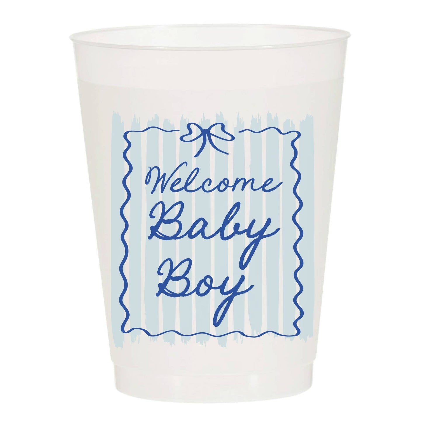 Welcome Baby Boy Frosted Cups- Baby: Pack of 6