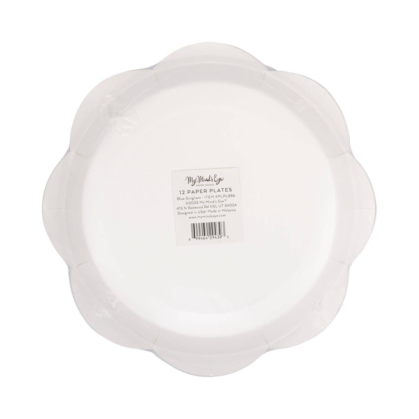 PLPL886 - Blue Gingham Paper Plate