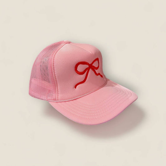 Love Bow Trucker Hat | Soft Pink