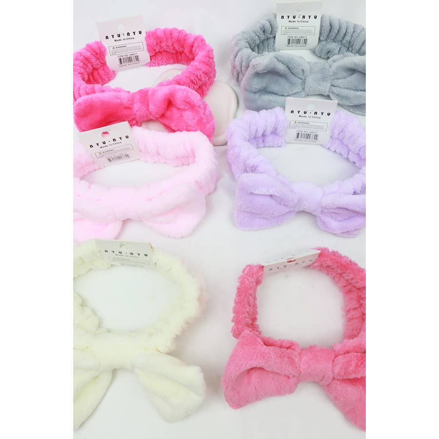 Solid Beauty Spa Bow Headband: MIX COLOR / ONE