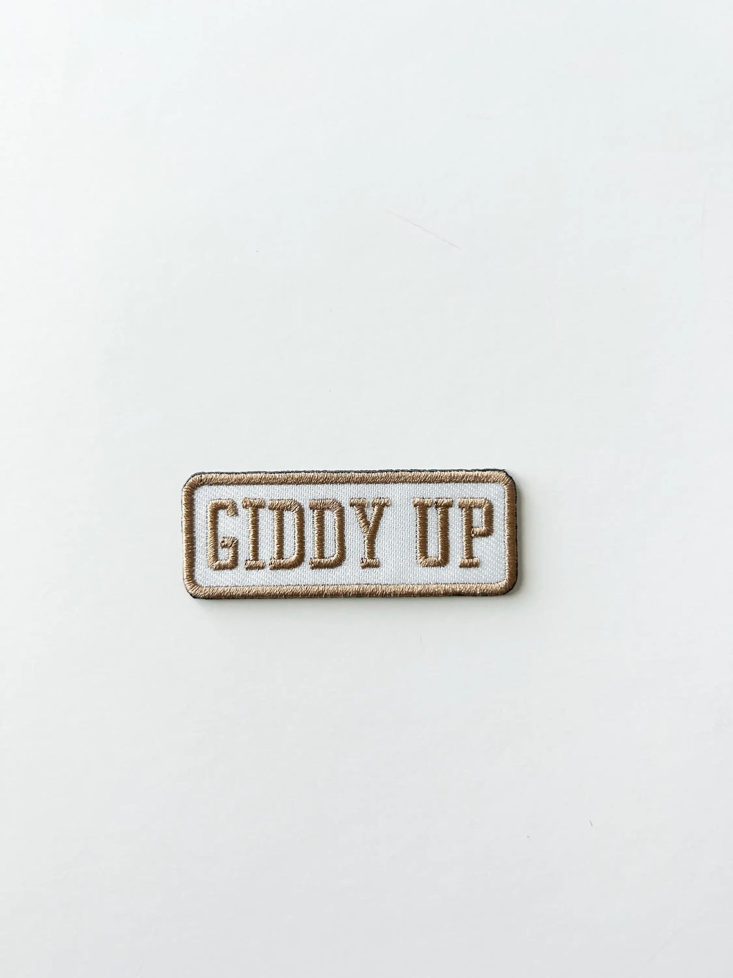 Giddy Up Patch Embroidered Iron-On Patch Brown Tan