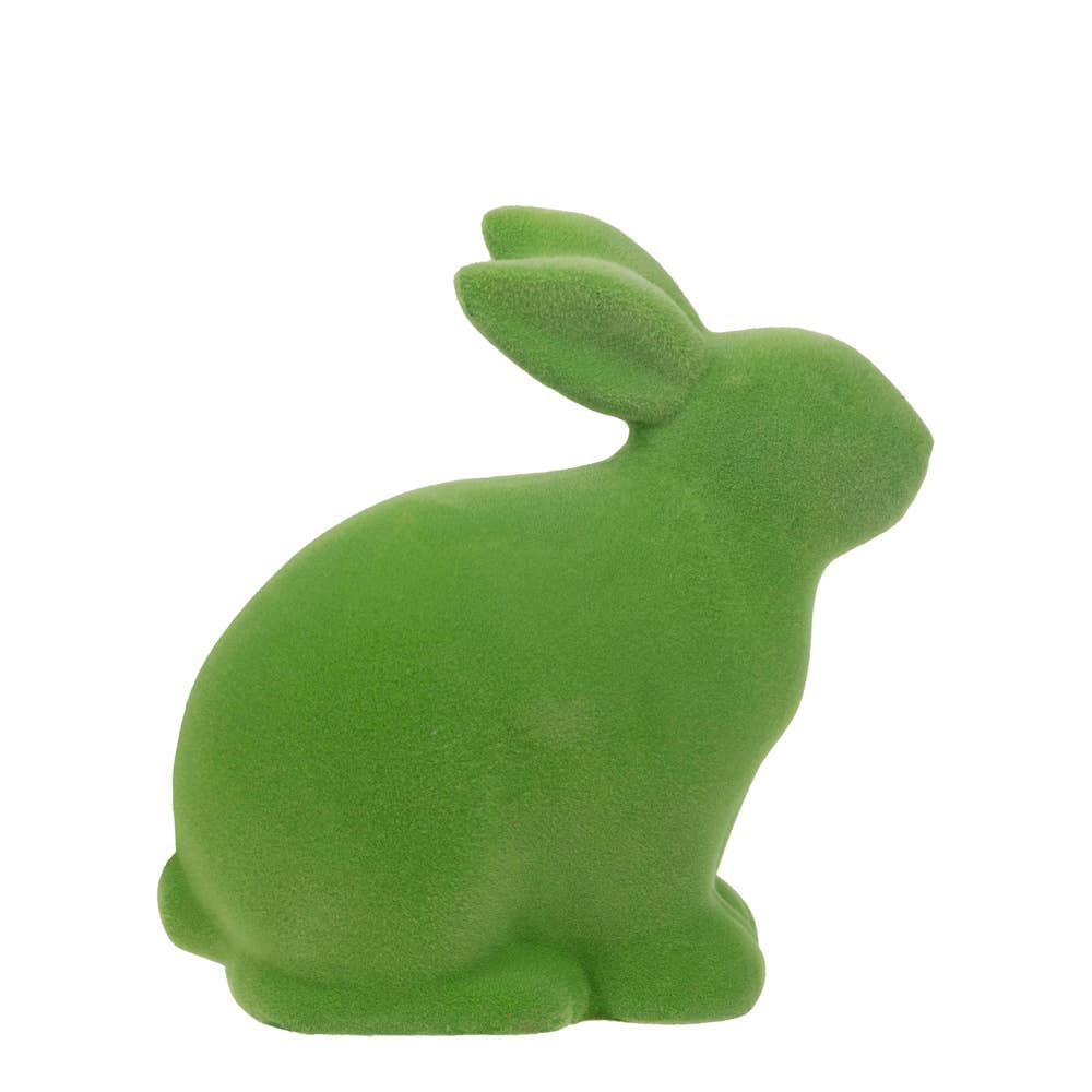 6" Green Flocked Terracotta Sitting Bunny Easter