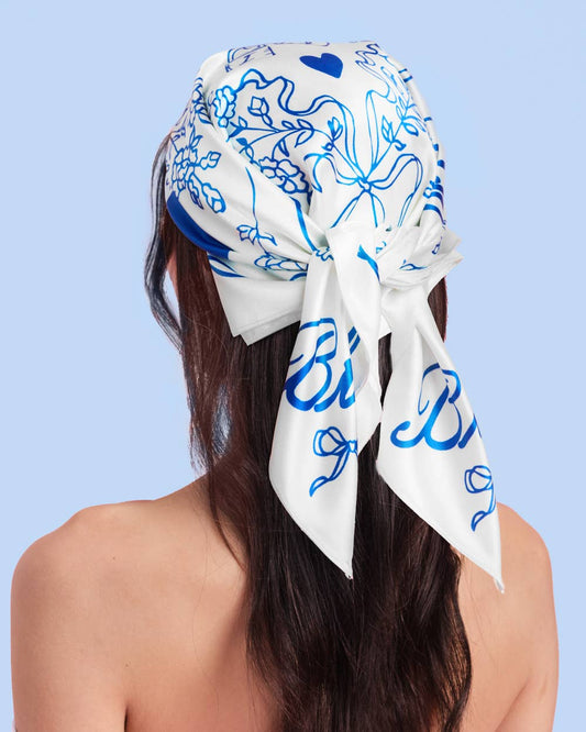 Bride Hair Scarf | white, bridal, bachelorette, wedding