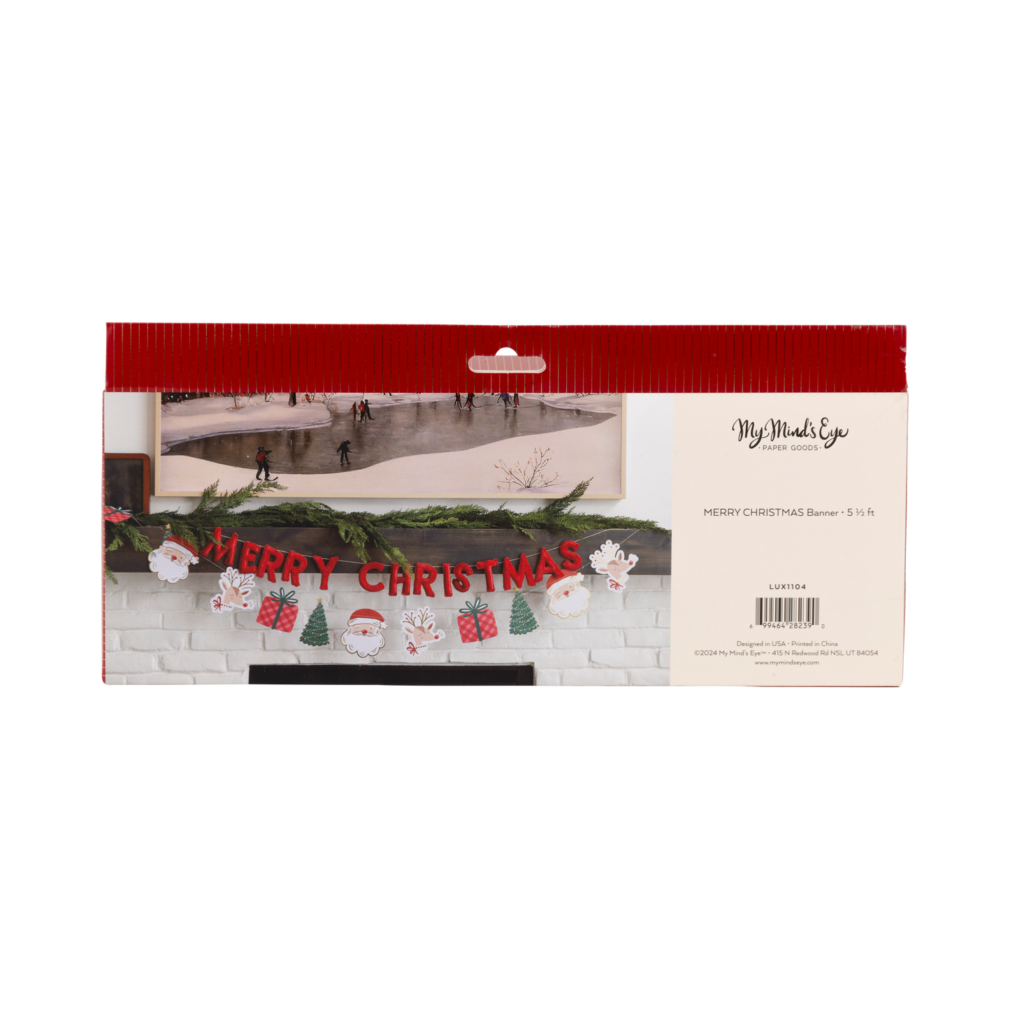 LUX1104 - Puffy Red Velvet Merry Christmas Banner