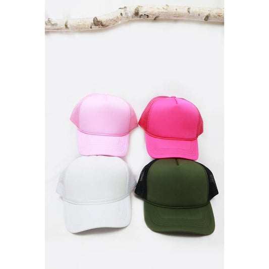 Classic Foam Trucker Hat Summer Mesh Rope Cap: OFF WHITE / ONE
